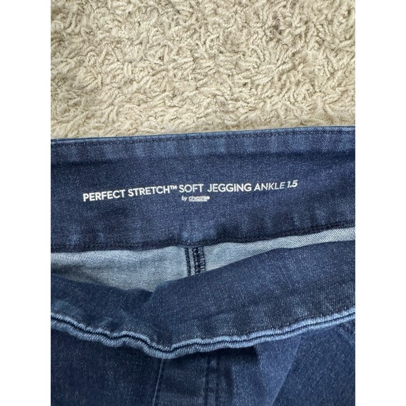Chico's Perfect Stretch Pull On Jegging Ankle Blue Denim Size 10 Chico's 1.5 - Picture 9 of 10